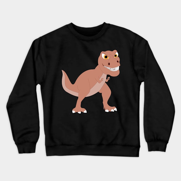 Cartoon Dino Dinosaur Kids T-Rex Crewneck Sweatshirt by Shirtjaeger